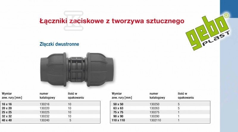 Racord de compresie PP 20x20 PN16, - 130220