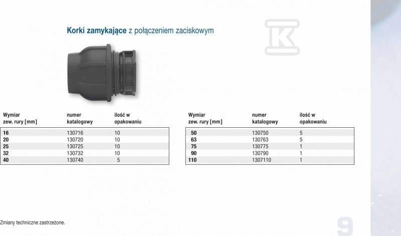 Dop de prindere PP 25 PN16 PN16, pentru - 130725