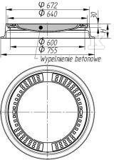 Właz betonowany okrągły BO600 H150, - W0110-1212-0100-000