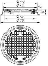 Właz żeliwny okrągły CO600 H115, - W0100-2511-0101-000