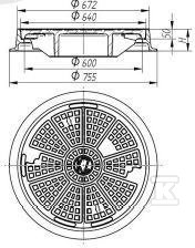 Właz żeliwny okrągły DO600N H150, - W0101-4024-1100-000