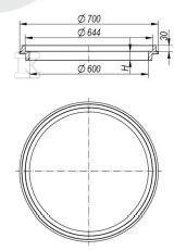 Spacer H60 to raise the height of - W0100-0060-1000-000