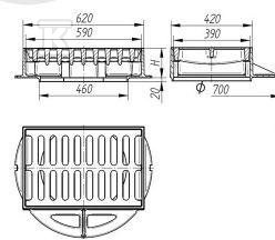 Sifon din fontă D400 H115 3/4, vopsit, - W0200-4011-1100-000