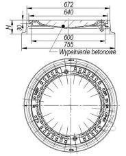 Właz betonowany okrągły CO600 H115, - W0110-2511-0100-000