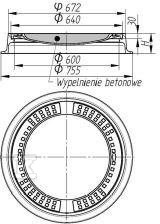 Właz betonowany okrągły BO600 H45, - W0110-1216-0100-000