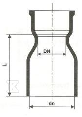 Szűkítés tömítéssel DN150x100, - MSUBERG150/100