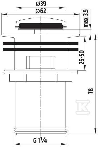 Click-clack drain valve fi 62 for - HAN643