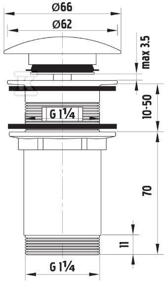 Design click-clack drain valve fi 66 - HAN642