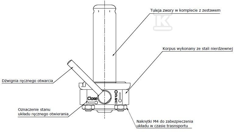 Sistem ručnog otvaranja sa polugom za - 032U7390