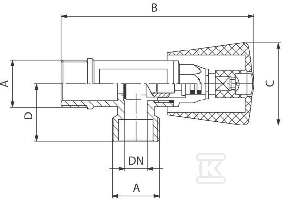 Uhlový ventil 1/2" x 3/8" so spojkou - Z240