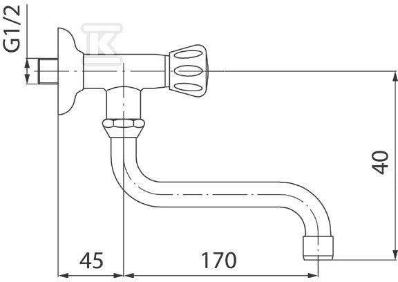 RETRO wall-mounted basin mixer / valve, - Z40