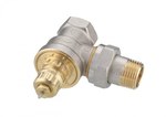 Thermostatic angle valve, installation connection Rp 1, connection radiator R 1