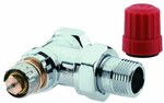 RA-NCX thermostatic angle valve, chrome plated, mounting on the supply line, connection Rp installation 1/2, connection radiator R 1/2