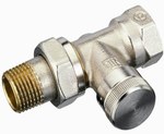 RLV 15 return valve, straight, with the option of draining water and filling the radiator