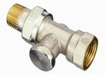 Shut-off valve DN10, 3/8", straight RLV-S for side and bottom feed radiators, material: nickel-plated brass