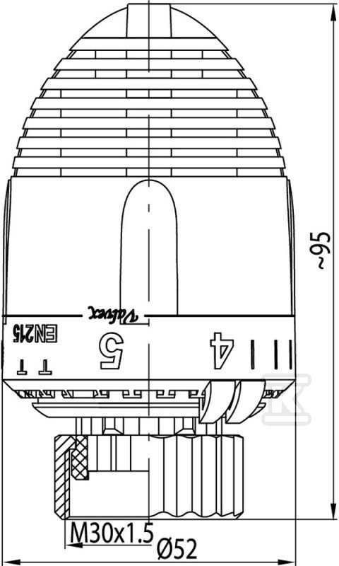 Thermostatic head FUSION GZ 05A 6/28 - 4440010