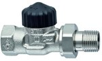 Standard thermostatic valve DT15, nickel-plated, black cover, straight