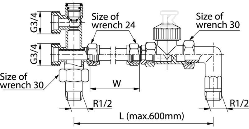 Termolux TRG-2 G3/4 Nickel Plated - 4400030