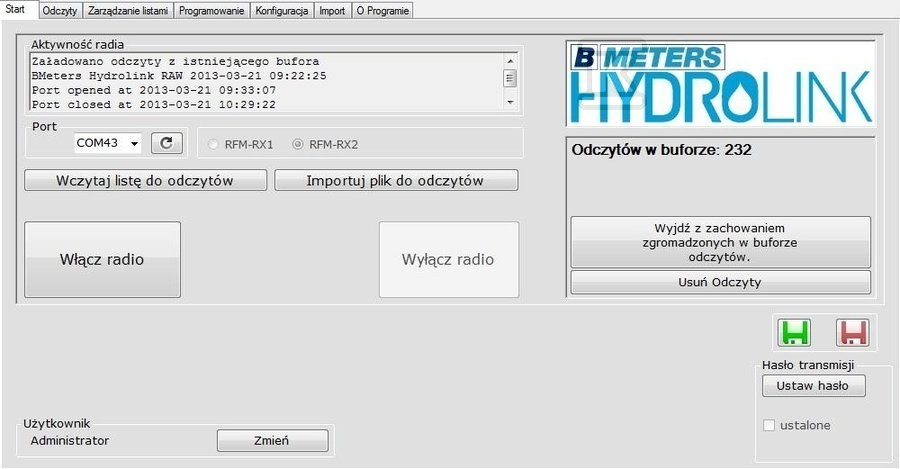 Licencja programu "hydrolink - HYDROLINK-WODOMIERZE