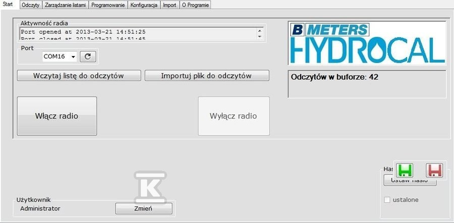 Licencja programu "hydrolikn - HYDROLINK-CIEPŁOMIERZE