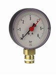 Heating manometer RF 100 RAD, fi 100 mm, 0-4 bar, 1/2" rad, class 2.5 vertical