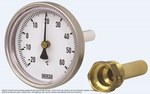 Termometr bimetaliczny model A50.20, średnica 100 mm, wyjście tylne, zakres 0160 st. C, długość czujnika L=40, gwint G1/2