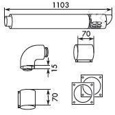 Horizontal air / flue gas exhaust 30 ° - 303209