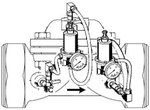 Priority valve with pressure regulator VV300/VV100, threaded connection, 1 "