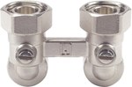 Double, angle, 2-pipe valve. shut off, 3/4"