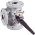 3-way mixing valve, flanged, straight port, DN 40, PN6, kv = 25