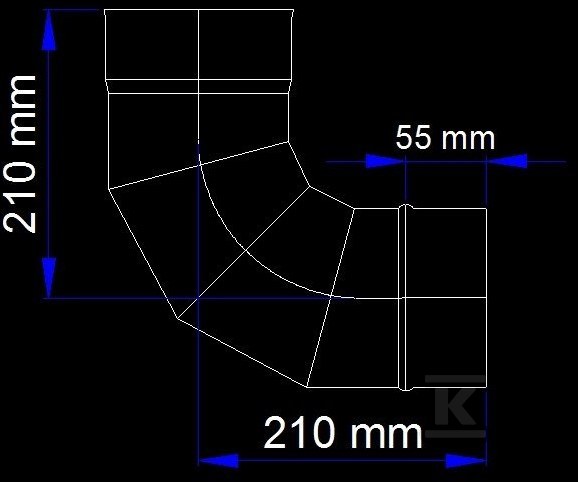 Verstellbarer Kaminbogen, DN 130, 90 - SJBK90130