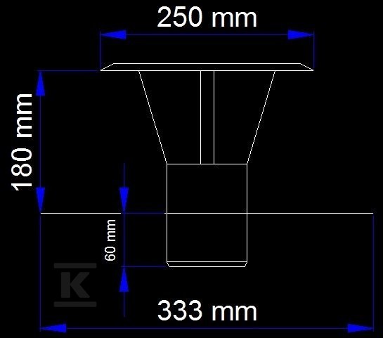 Placa de acoperis cu umbrela DN 113 - SJBPZP113