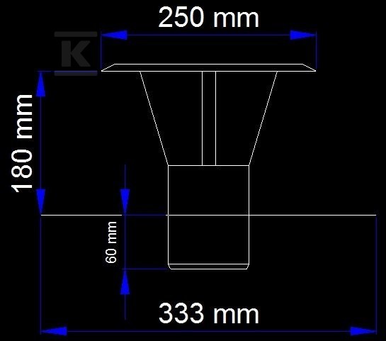 Tetőlemez DN 130 esernyővel nyitott - SJBPZP130