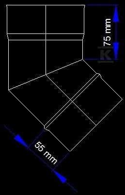 Komínové koleno DN 130, 45 stupňov pre - SJBK45130