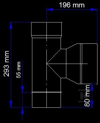 Trójnik kominowy redukcyjny DN 113/130 - SJBT90R113130