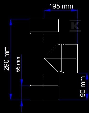 Kémény póló DN 110, 90 fok nyitott - SJBT90110