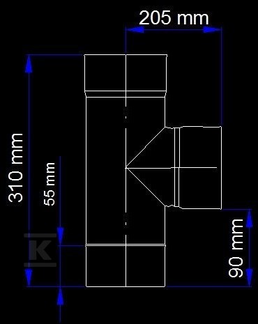 Chimney tee DN 130, 90 degrees for - SJBT90130