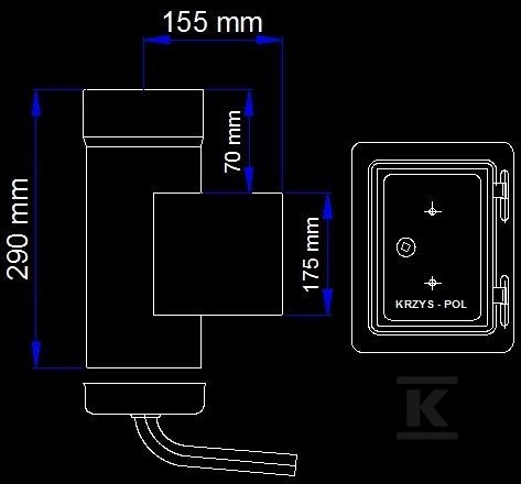 Wyczystka kominowa DN 113 z drzwiami i - SJBWD113