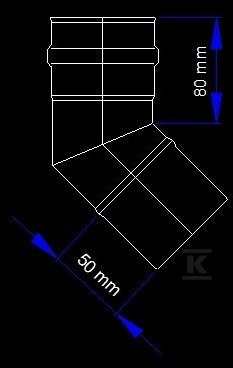 Koleno dimnjaka DN 80, 45 stepeni sa - SJKBK4580