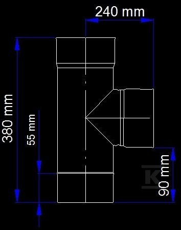 Kémény tee DN 200, 90 fok szilárd - SJ0,8T90200