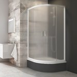 Shower enclosure, corner, sliding BLCP4-90 SABINA biała+Grape