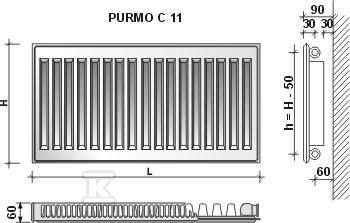 PURMO C11 550x400 radiator, heating - F061105504010300