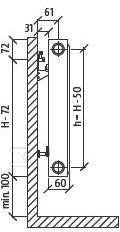 PURMO C11 550x700 radiator, heating - F061105507010300