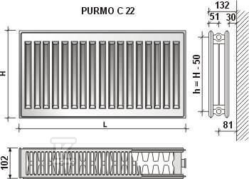 PURMO C22 550x600 radiator, heating - F062205506010300