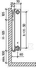 PURMO CV21S 500x1000 radiator, heating - F072105010011300