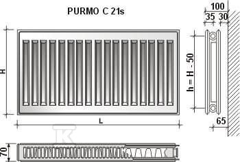 PURMO C21S 450x1200 radiator, heating - F062104512010300