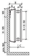 PURMO H20 550x1200 radiator, heating - F062005512000300