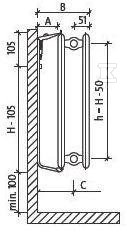 PURMO H20 600x600 radiator, heating - F062006006000300