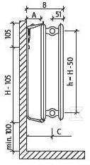 PURMO H20 600x1400 radiator, heating - F062006014000300