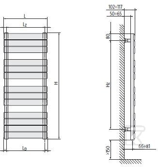 PURMO Muna Badheizkörper H=900 L=500, - F8GA009005000320